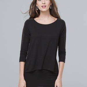 WHBM Black Ball Chain-Detail Tunic - Sz XS